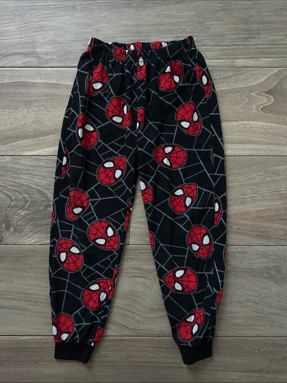 Kids Marvel Black and Red Spider-Man Fleece Pajama Bottoms